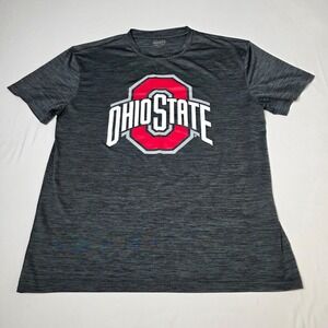 Varsity T-Shirt  Mens Large Ohio State Buckeyes Gray Heathered Performance